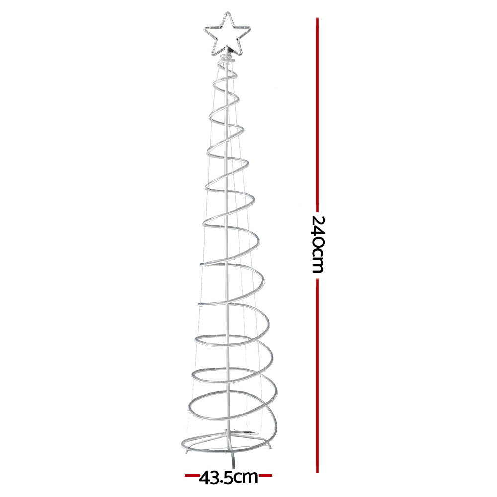 2.4M LED Christmas Tree Motif Lights Outdoor Colourful 8 Modes