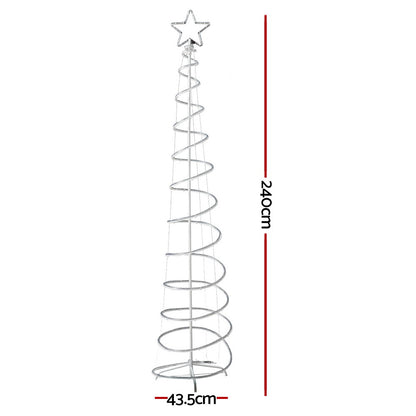 2.4M LED Christmas Tree Motif Lights Outdoor Colourful 8 Modes