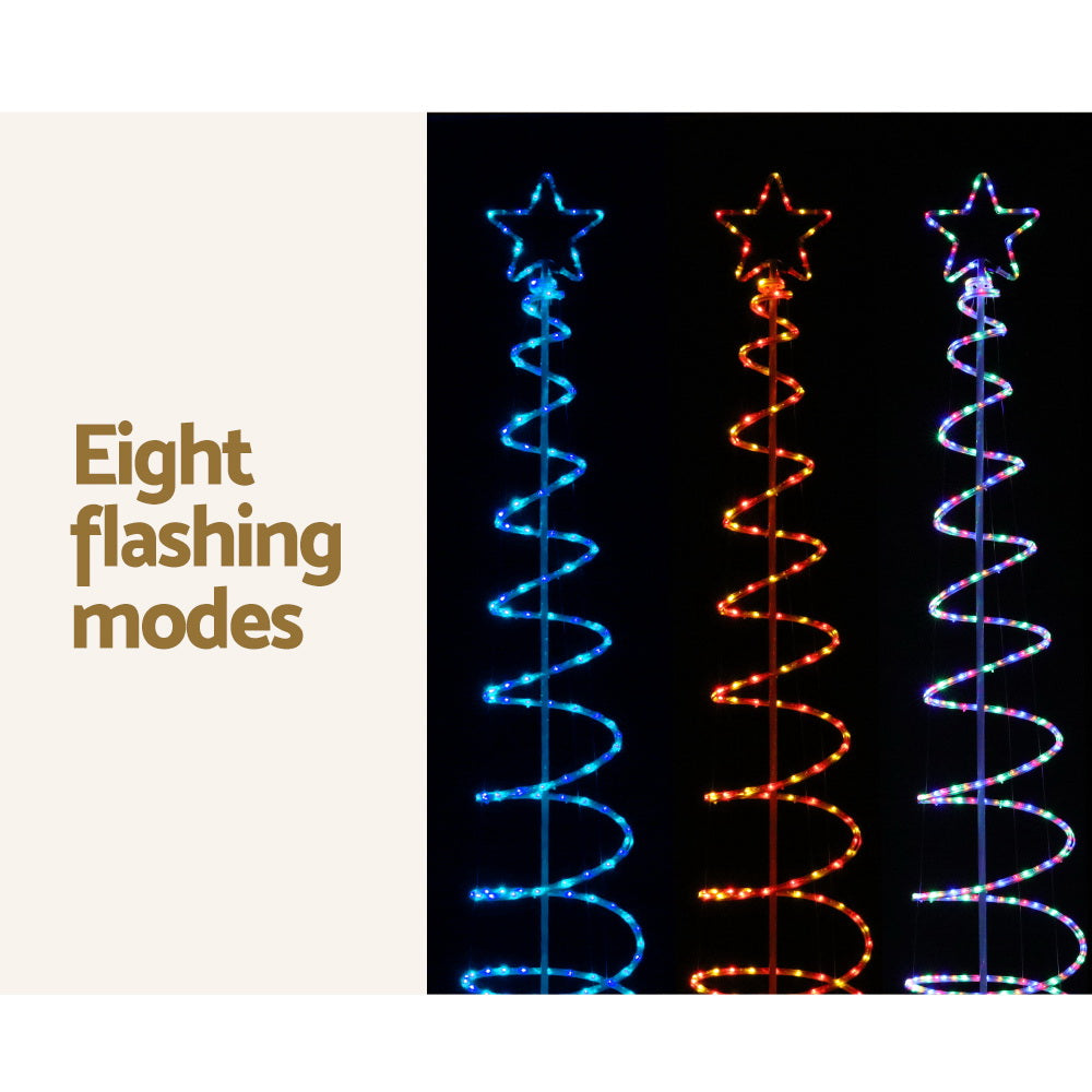 2.4M LED Christmas Tree Motif Lights Outdoor Colourful 8 Modes