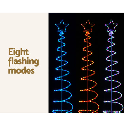 2.4M LED Christmas Tree Motif Lights Outdoor Colourful 8 Modes