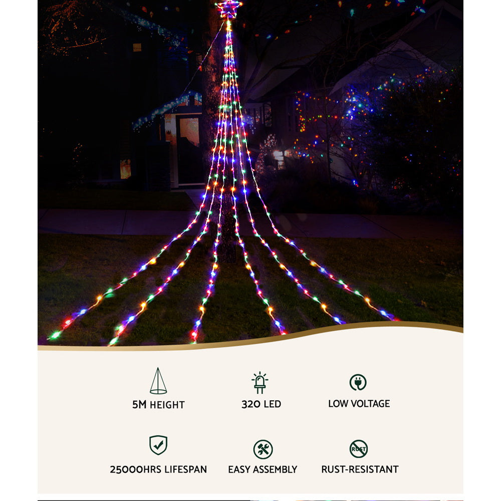 Jingle Jollys 5M Christmas Curtain Lights Led Motif Fairy String Light Outdoor