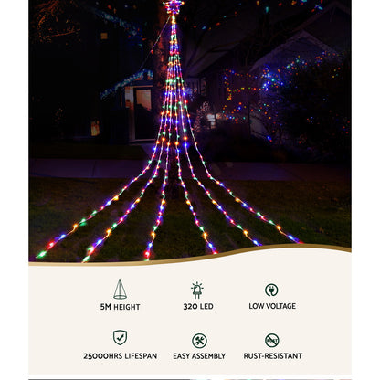 Jingle Jollys 5M Christmas Curtain Lights Led Motif Fairy String Light Outdoor