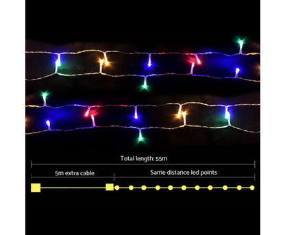 Jingle Jollys 50M Christmas String Lights 500LED Multi Colour