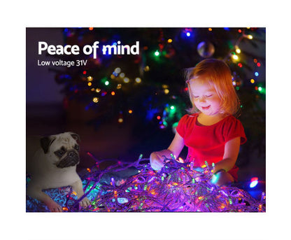 Jingle Jollys 50M Christmas String Lights 500LED Multi Colour