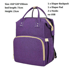 A Purple Mommy Baby Diaper Bag Multifunction Folding Baby Mom Travel Backpack Large Capacity Nappy Maternity Care Women Bag Nursing Bags