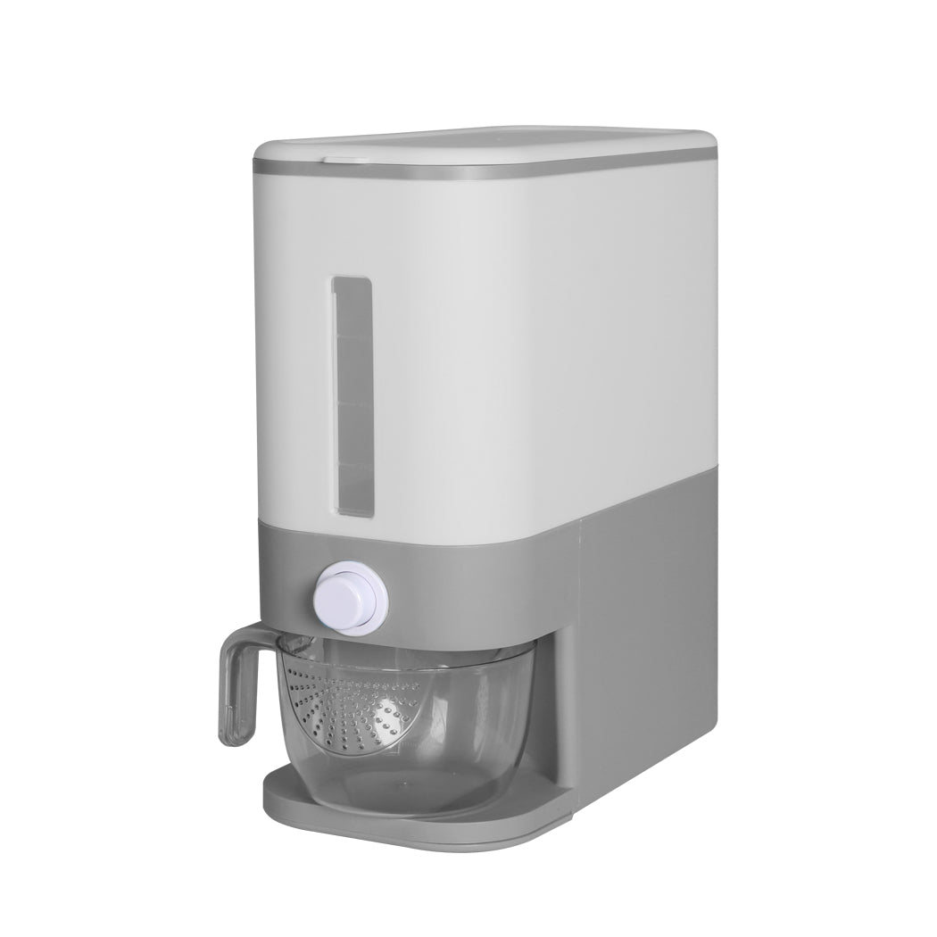 Dispenser Auto Grain Case Storage Box Food Rice Container 12L Grey
