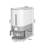 Dispenser Auto Grain Case Storage Box Food Rice Container 12L Grey