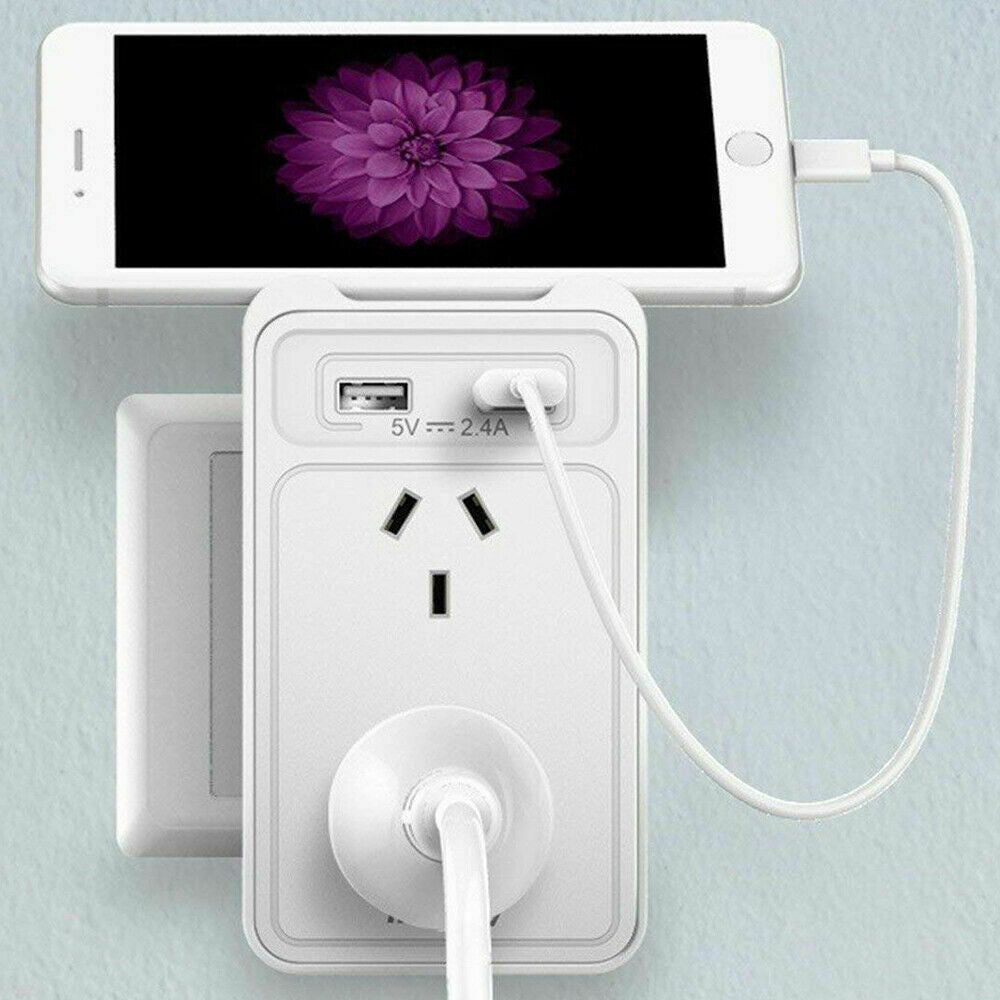 2 Outlet Surge Protected Powerboard with Dual USB Charging Ports