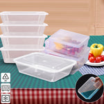 500 Pcs 1000ml Take Away Food Platstic Containers Boxes Base and Lids Bulk Pack