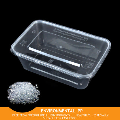 1000 Pcs 750ml Take Away Food Platstic Containers Boxes Base and Lids Bulk Pack