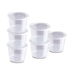 500 Pcs 750ml Take Away Food Platstic Containers Boxes Base and Lids Bulk Pack