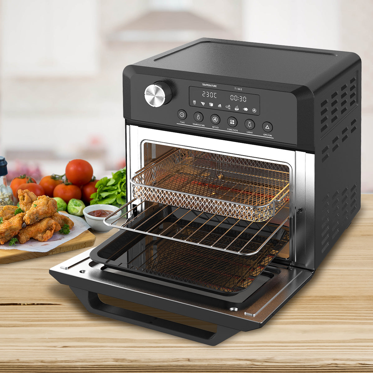 Pronti 18L 1500W Electric Air Fryer Multi Cooker Oven Black