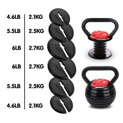 2x Adjustable Kettlebells Weights Dumbbell 18kg