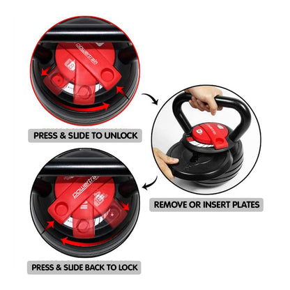 2x Adjustable Kettlebells Weights Dumbbell 18kg