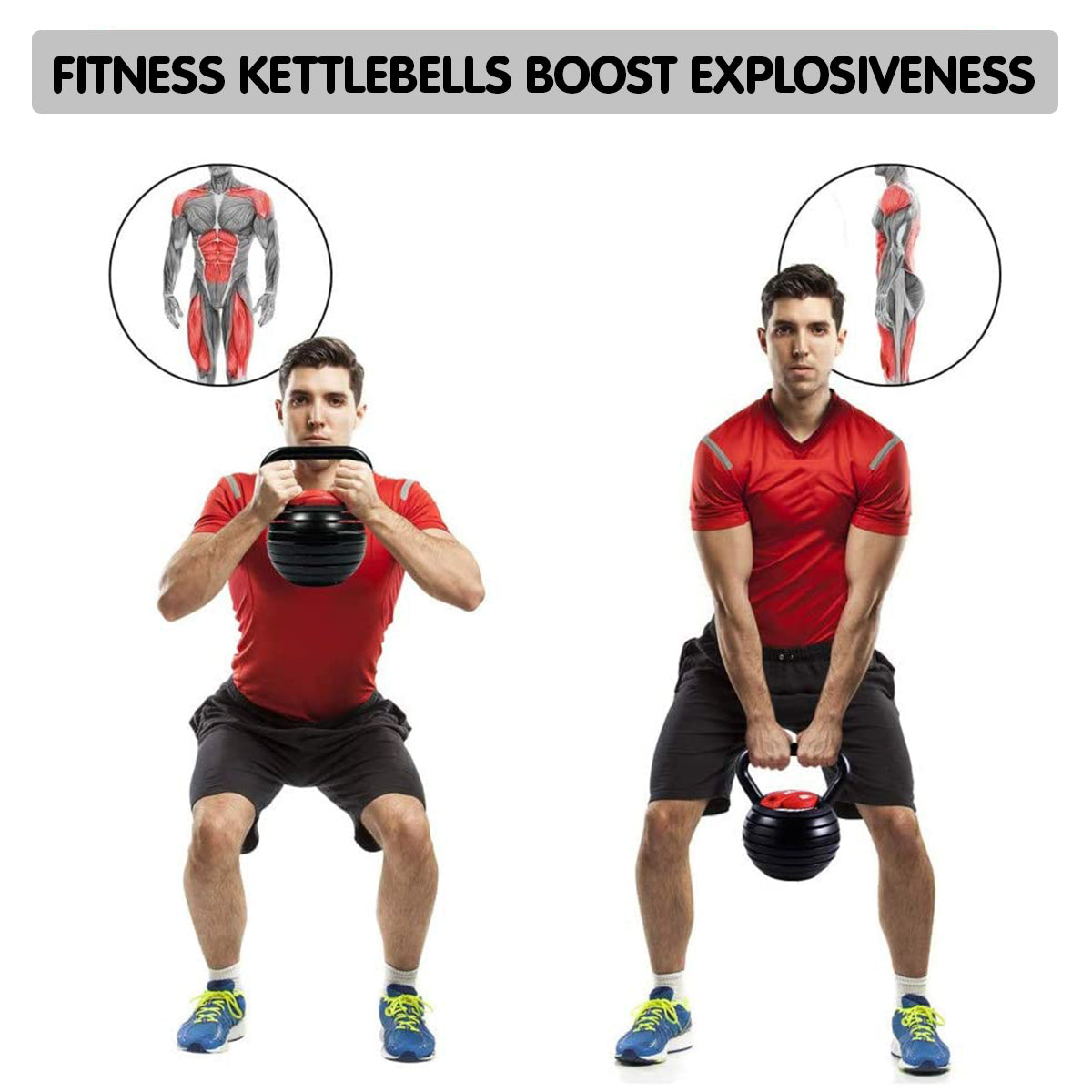 2x Adjustable Kettlebells Weights Dumbbell 18kg