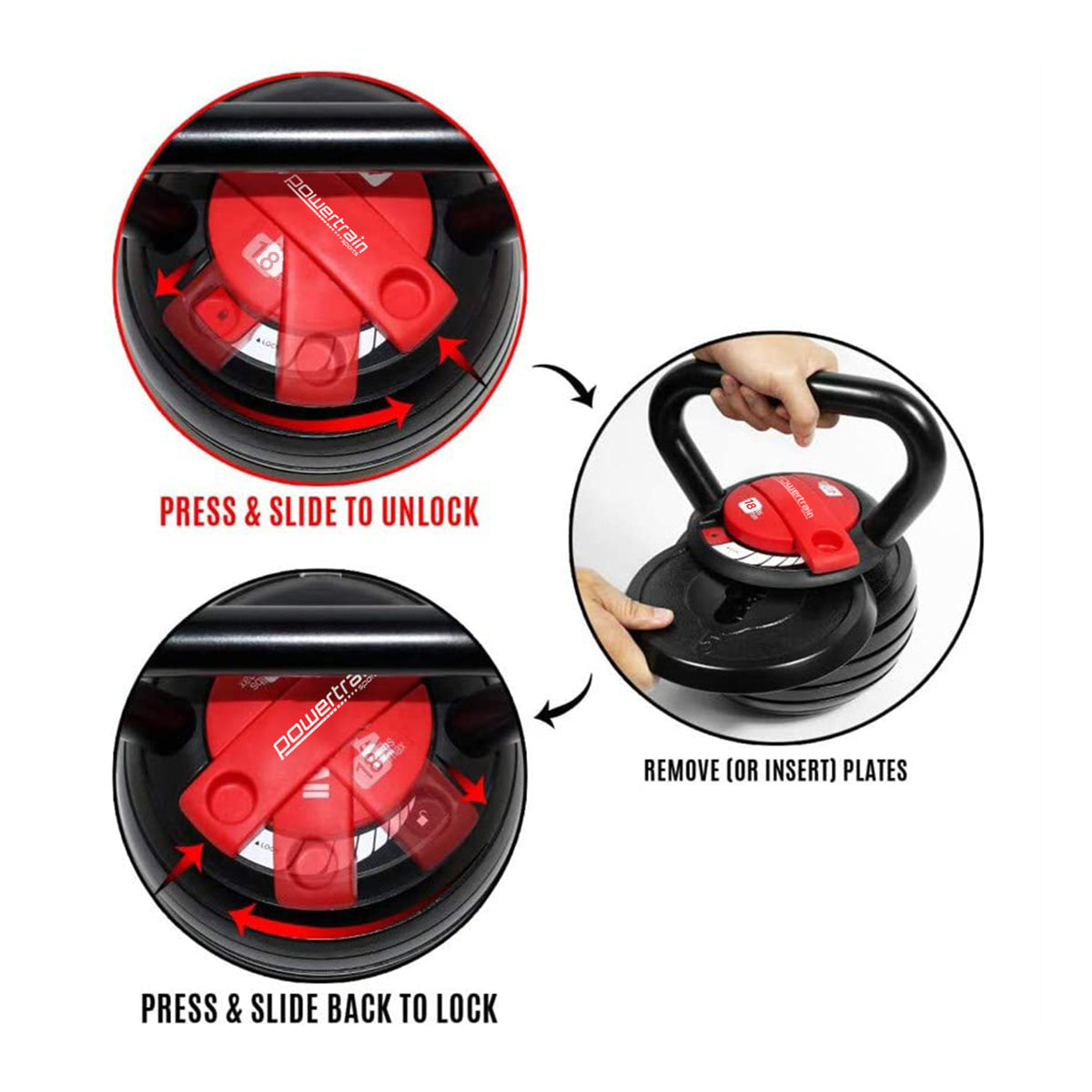 Adjustable Kettle Bell Weights Dumbbell 18kg