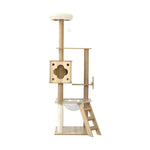 All-in-One Cat Condo: 162cm Wooden Cat Tree for Playful Cats
