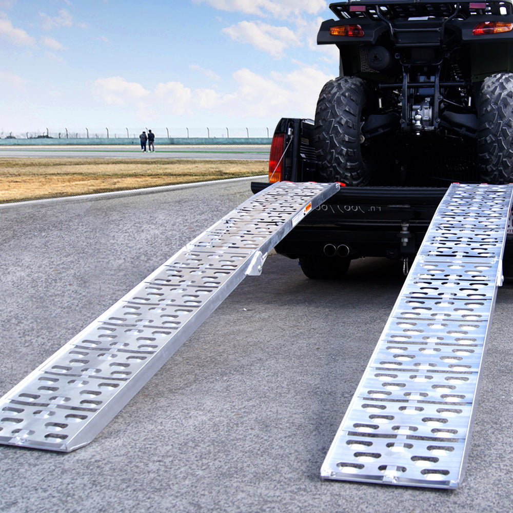 2X ALUMINIUM FOLDING LOADING RAMPS ATV Motorbike