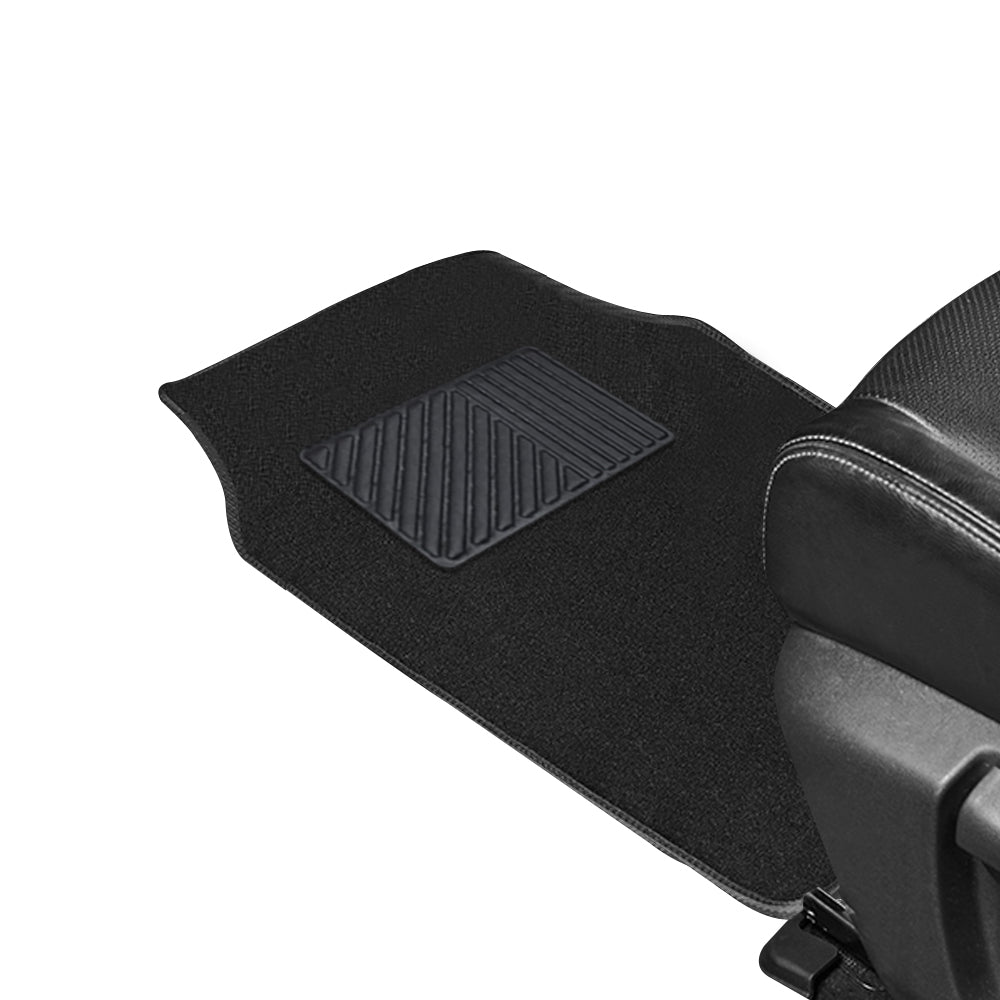 4 Pcs Carpet Car Floor Mats Front Rear Charcoal Black Universal Fit Textile