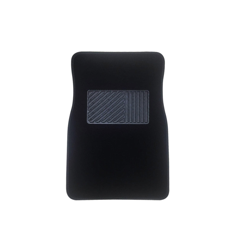 4 Pcs Carpet Car Floor Mats Front Rear Charcoal Black Universal Fit Textile
