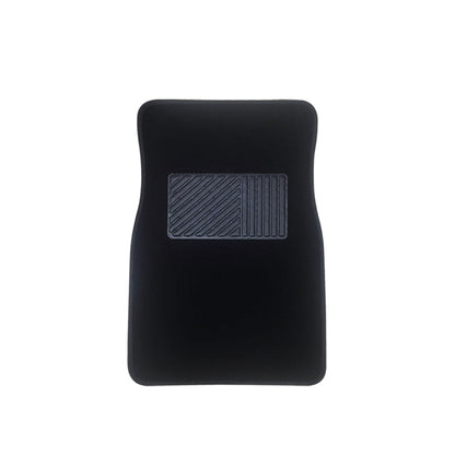 4 Pcs Carpet Car Floor Mats Front Rear Charcoal Black Universal Fit Textile