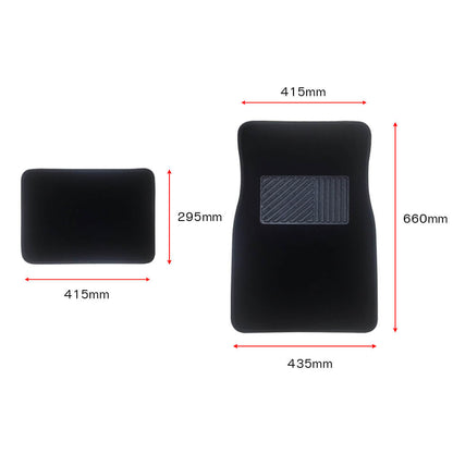4 Pcs Carpet Car Floor Mats Front Rear Charcoal Black Universal Fit Textile