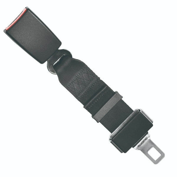  2x Heavy Duty Car Vehicle Seat Belt Extension Extender Strap Black Safety Buckle
