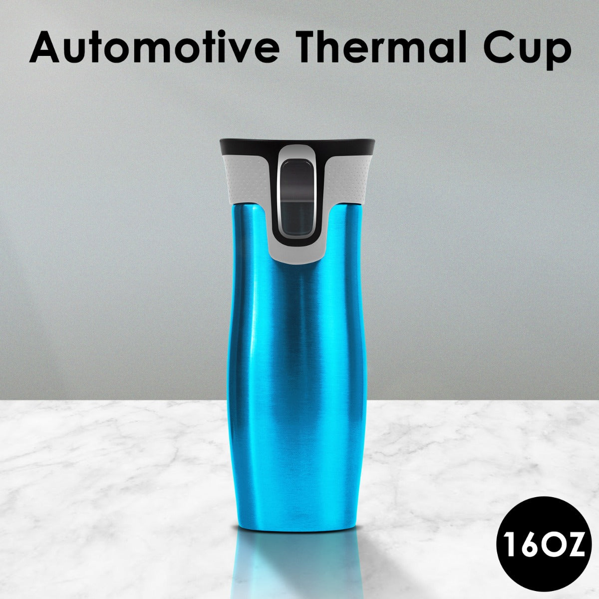 Autoseal Thermos Coffee Water Bottle Travel Mug Drink Cup Flask Blue