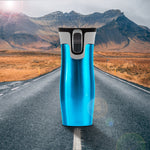 Autoseal Thermos Coffee Water Bottle Travel Mug Drink Cup Flask Blue