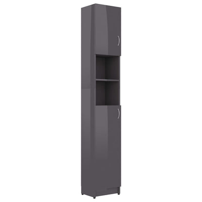 Bathroom Cabinet High Gloss Grey Engineered Wood
