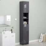 Bathroom Cabinet High Gloss Grey Engineered Wood