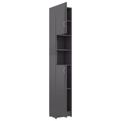 Bathroom Cabinet High Gloss Grey Engineered Wood
