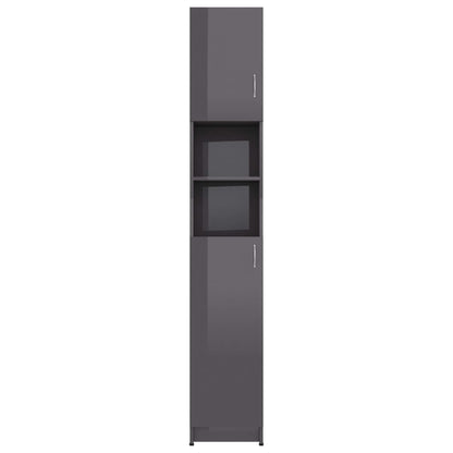 Bathroom Cabinet High Gloss Grey Engineered Wood