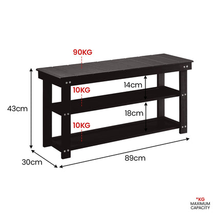 Stylish Grey/Black Shoe Storage Bench