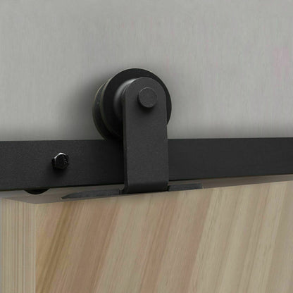 2.44M Antique Classic Style Double Sliding Barn Door Hardware Track Roller Kit