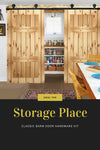 3M Antique Classic Style Double Sliding Barn Door Hardware Track Roller Kit