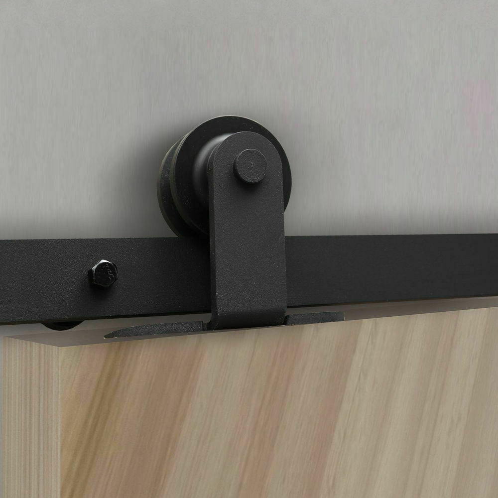 2.44M Antique Classic Style Single Sliding Barn Door Hardware Track Roller Kit