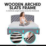 King Fabric Gas Lift Storage Bed Frame with Headboard - Dark Grey