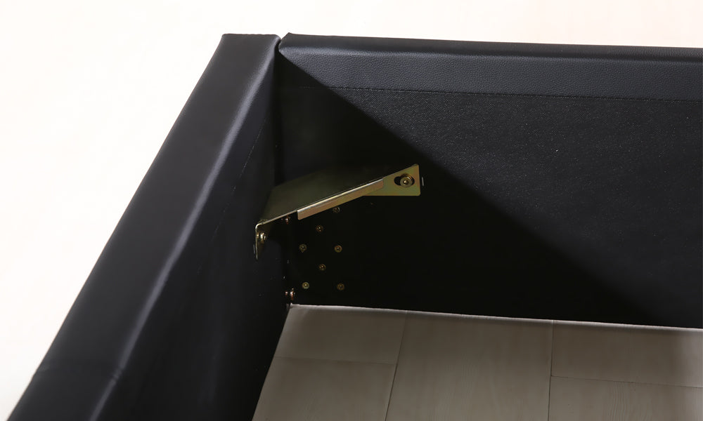 Bed Frame Gas Lift Premium Leather Base Mattress Storage Double Black