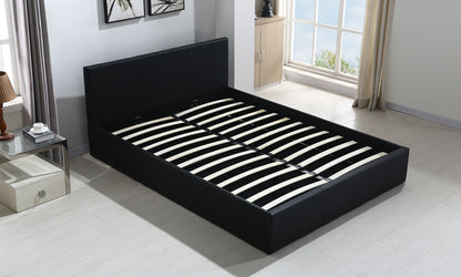 Bed Frame Gas Lift Premium Leather Base Mattress Storage Double Black