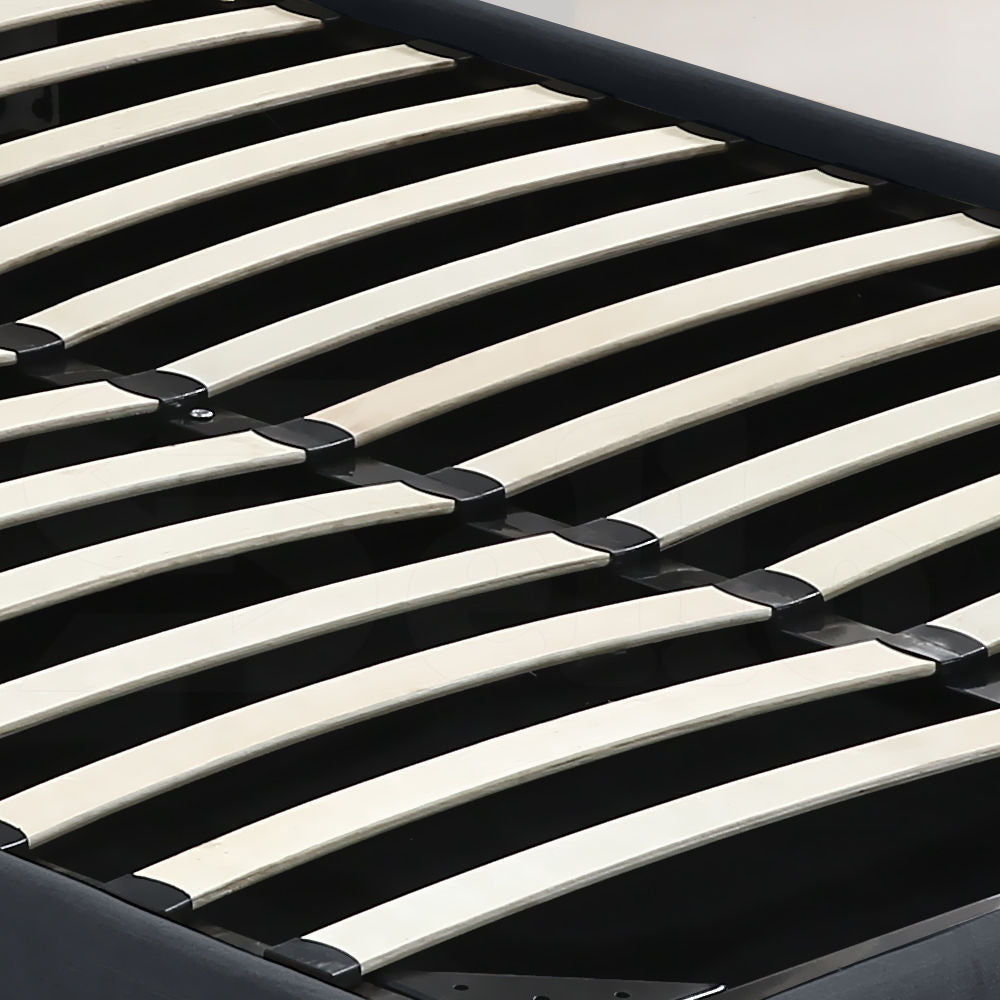 Bed Frame Gas Lift Premium Leather Base Mattress Storage King Size Black