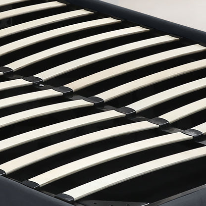 Bed Frame Gas Lift Premium Leather Base Mattress Storage King Size Black
