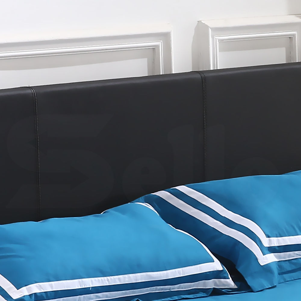 Bed Frame Gas Lift Premium Leather Base Mattress Storage King Size Black
