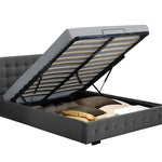 Bed Frame Gas Lift Leather Base Mattress Storage King Single Size Black