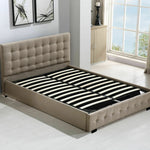 Bed Frame Base With Gas Lift Queen Size Platform Fabric