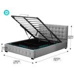 Bed Frame Queen Size Mattress Platform Fabirc With Storage Gas Lift