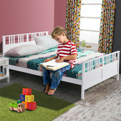 Premium Pine Wood Kids Children Bed Frame Mattress Platform Double Size