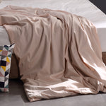 198x122cm Cotton Anti Anxiety Weighted Blanket Cover Protector Beige