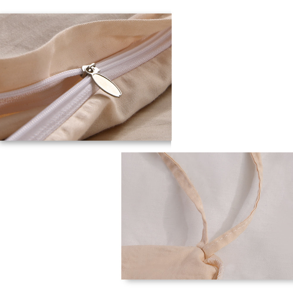 198x122cm Cotton Anti Anxiety Weighted Blanket Cover Protector Beige