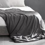 198x122cm Cotton Anti Anxiety Weighted Blanket Cover Protector Grey
